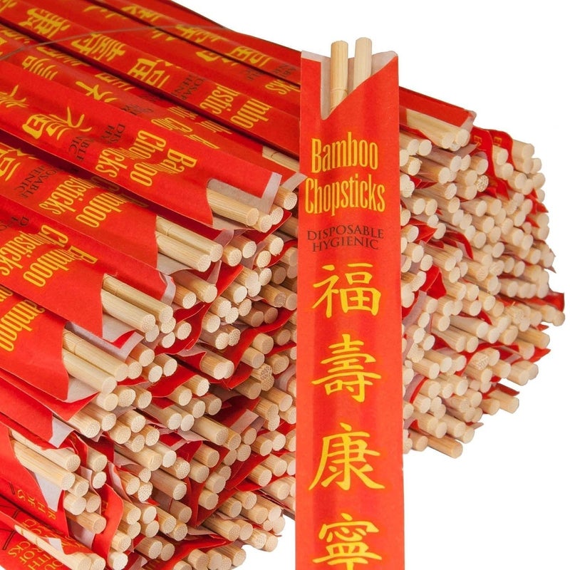 NaFurAhi Shop&Save Bag Of 120 Pairs Palillos Premium Disposable Bamboo Chopsticks, 9" Sleeved and Separated, UV Treated, Bag of (120) - Image 2